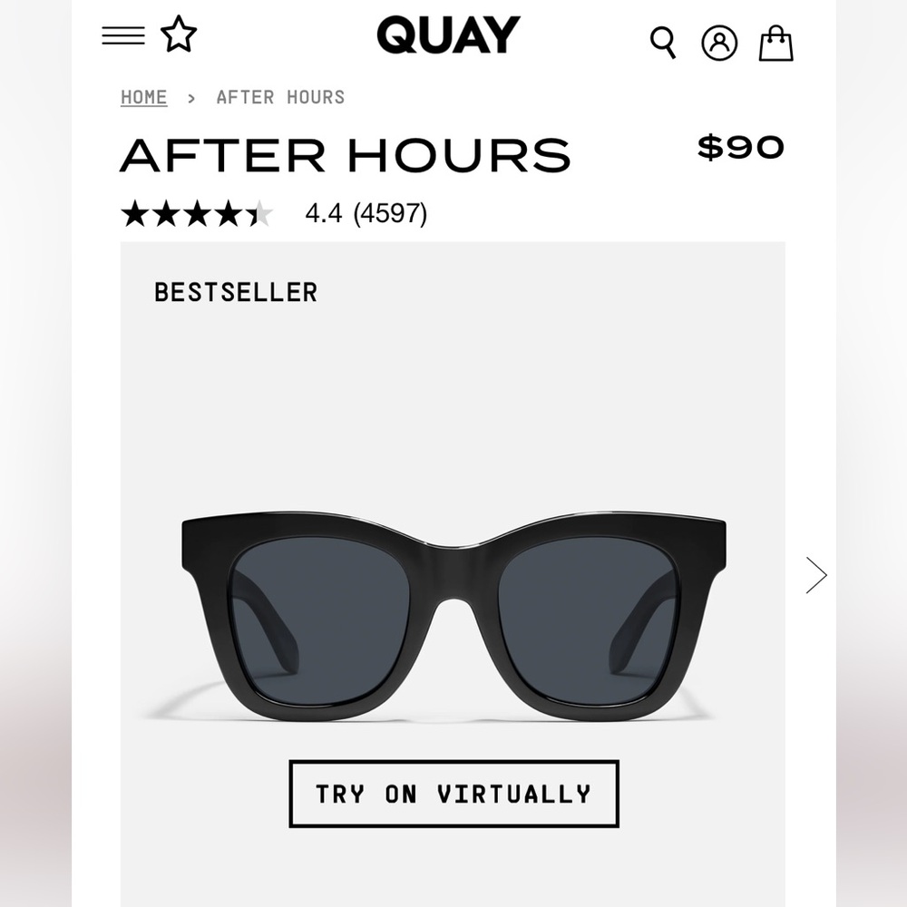 Quay Australia After Hours Black Sunglasses